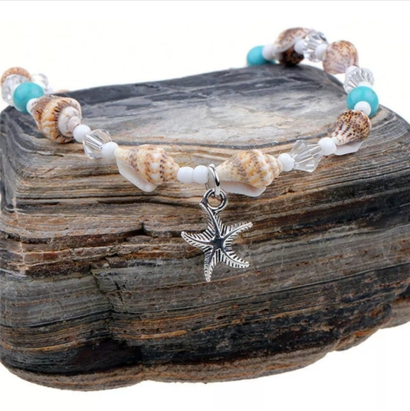 🐚New Starfish Shell Beach Ankle Bracelet - Picture 4 of 8